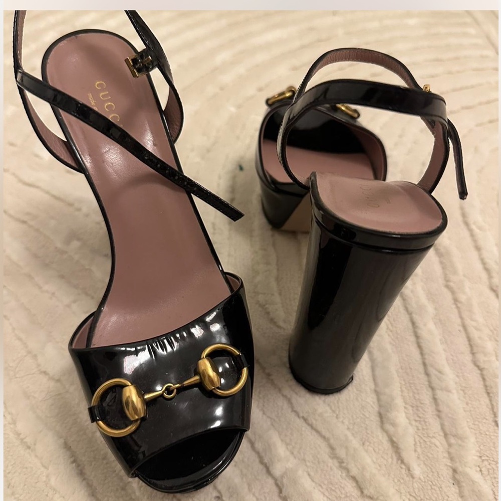 Gucci platform peep toe heels